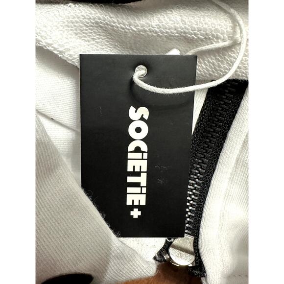 Societie Plus Hoodie Jacket Lightweight Full Front Zip-Up Closure White 18 NWOT - Picture 9 of 11